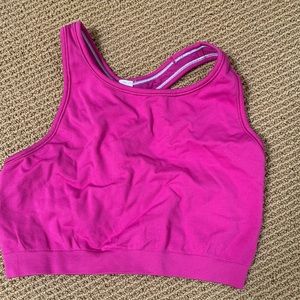 Hot pink Ivivva sports bra